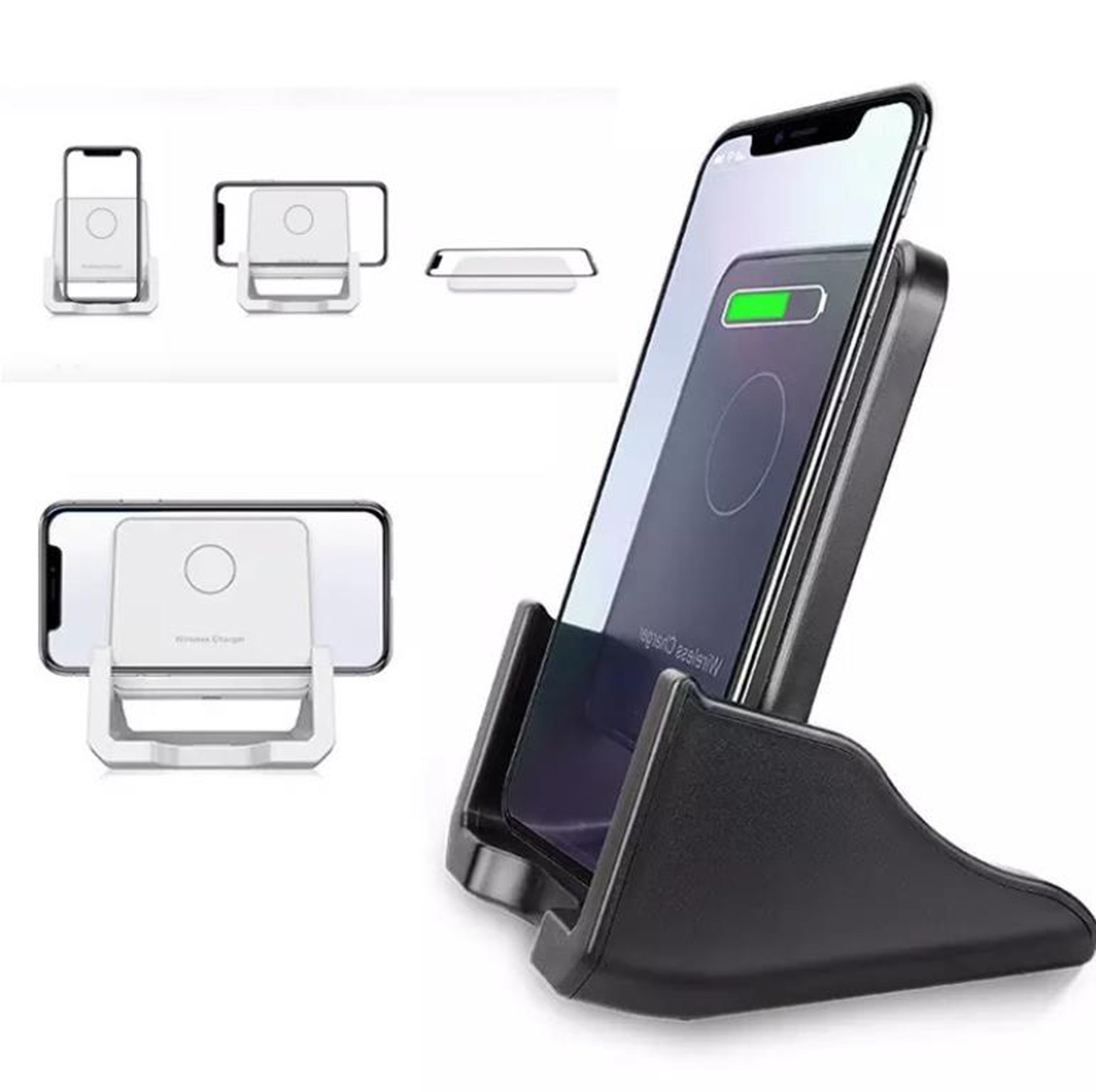 10W Qi Schnell Magnetische Kabellose Ladestation für iPhone und Samsung weiss
